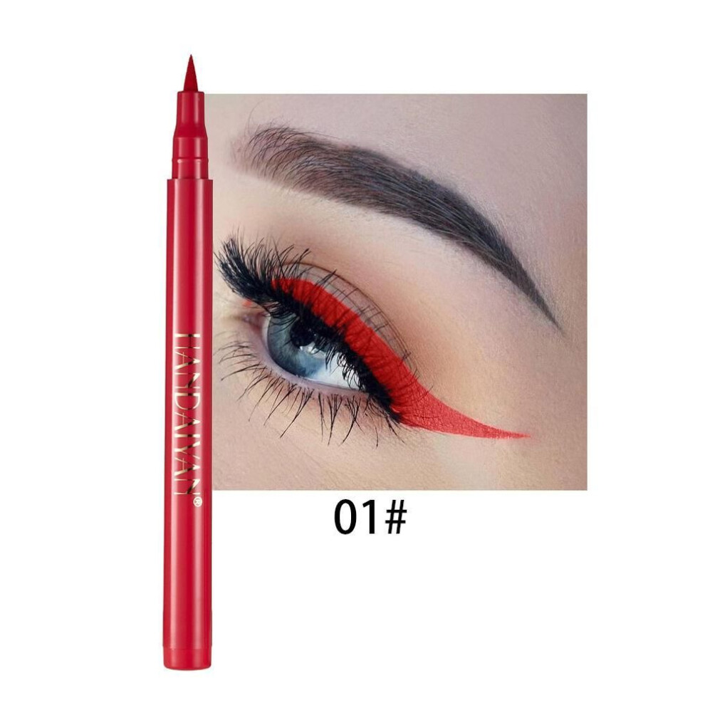 (01) Handaiyan 12 Color Waterproof Eyeliner Gel Pencil Colorful White Yellow Blue Brown Eye Liner Pen Long-lasting Makeup