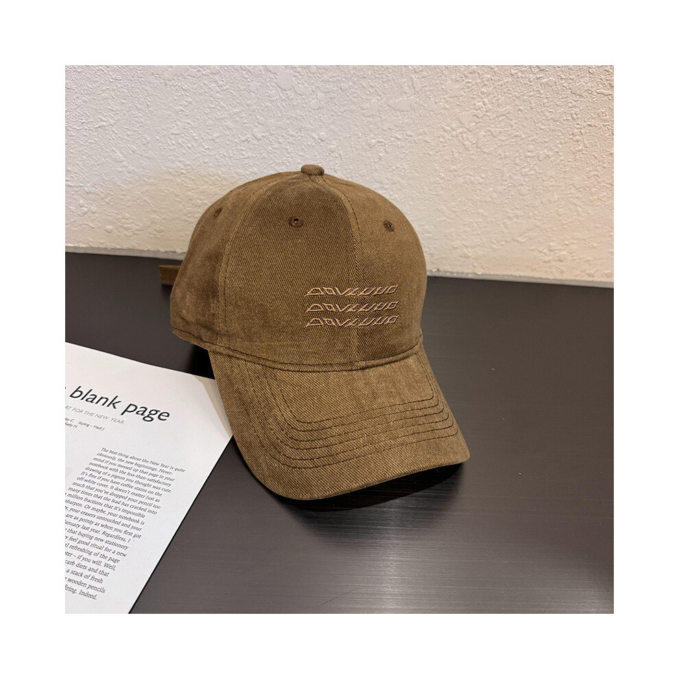 (Tan) Baseball Corduroy Hat With Letter Embroidery Design For Wear Daily Spring-image-OPC-PHHJX6B-NEW