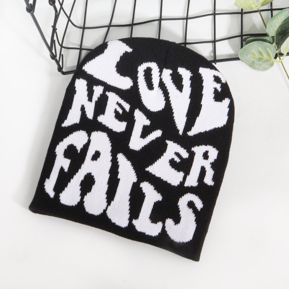 (Black) Design Alphabet Trendy Knit Cap With No Brim For Fall Outdoor Casual Wear And-image-OPC-PHHJYPJ-NEW