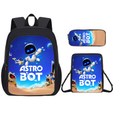 (02) Cartoon Backpack Student Pack With Astro Bot Graphic Printing Design For Daily