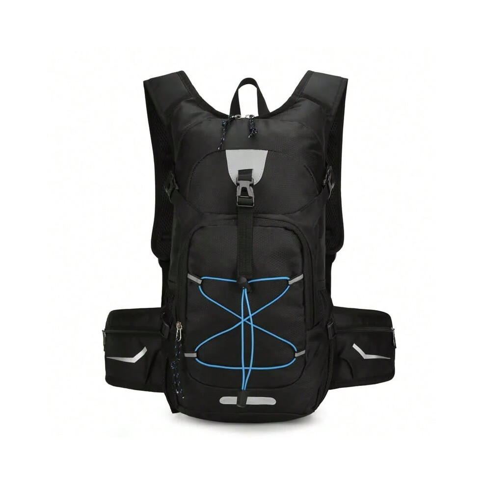 Playmc (Black) Lightweight Hydration Cycling Backpack Outdoor Sport Hiking Camping Climbing Mountaineering Rucksack Travel Hydro Water Daypack Black