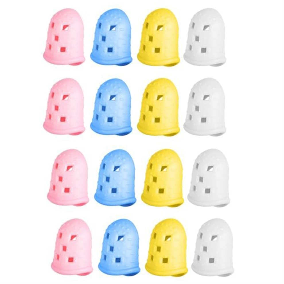 Typecat 16 Pcs Fingers Protectors,Kalimba Autoharp Silicone Finger Sleeve,Guitar Fingertip Protector,Finger Pain Relief