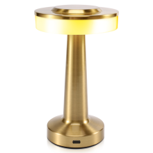 Luminária de mesa LED recarregável sensível ao toque, para jantar, hotel, bar, área externa, pequena lâmpada noturna decorativa, dourada