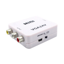VGA naar AV Mini Converter Scaler Adapter Ondersteunt 1080P VGA2AV PC TV HD Computer