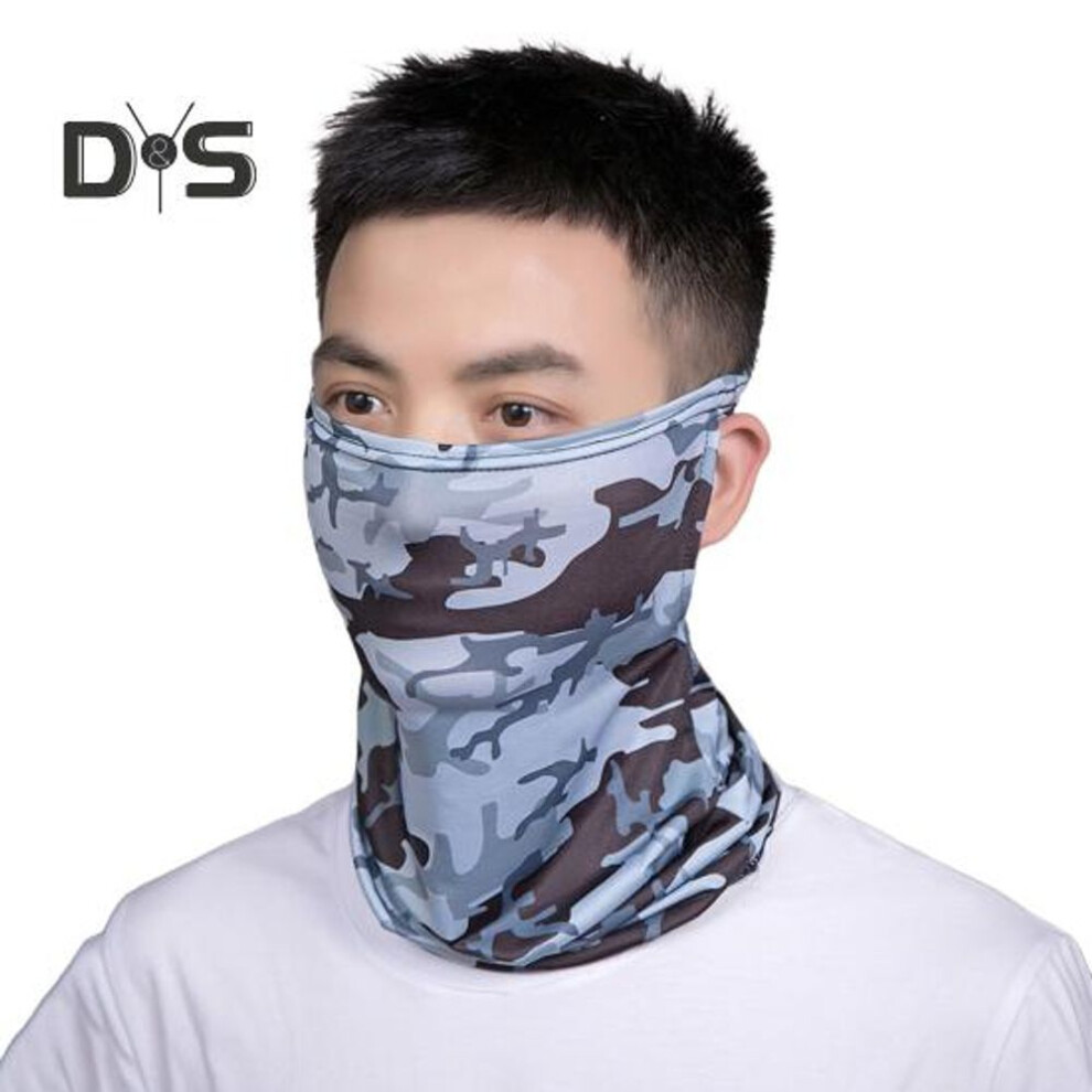 (grey) Face Guard Sun Protection Neck Cover Ice Silk Breathable Quick-dry Face Guard Versatile Neck Face Protector