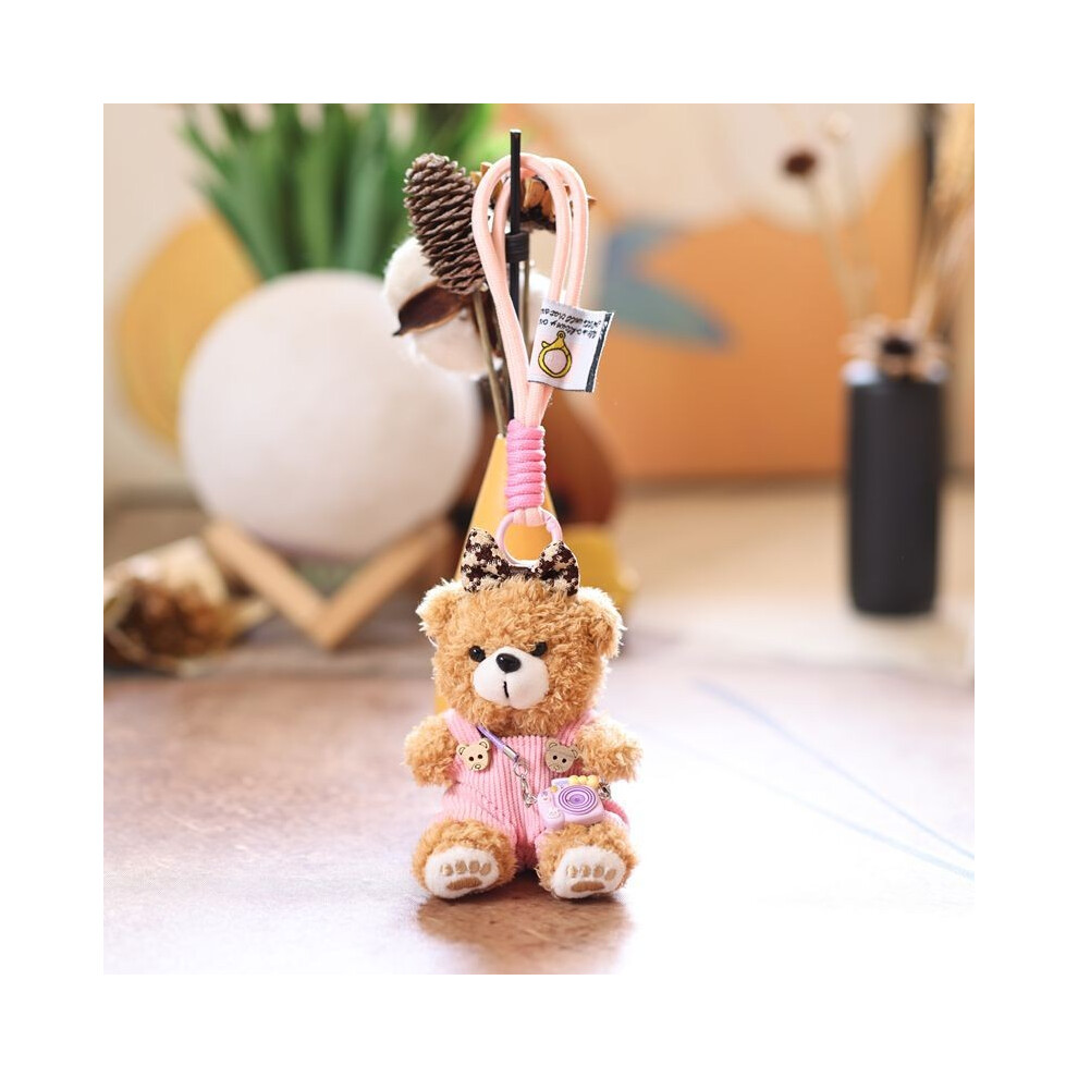 (Brown Bear)Pull ours en peluche doux pendentif porte clé pour sac à dos décoration et cadeaux