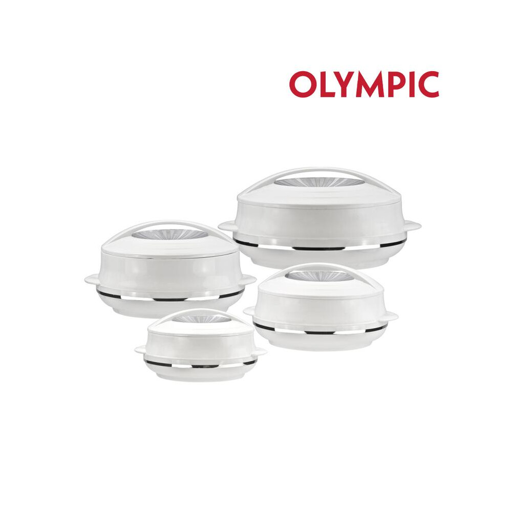 (4Pc ) Insulated Serving Dishes With Lids -Thermal Hot Food Containers Set Pot Warmer Cookware Kitchen Classic Hot Pots White