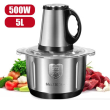 (Black 5L 500W) 2L-5L Electric Meat Grinder Mincer Mixer Home Blender Mini Food Chopper Processor
