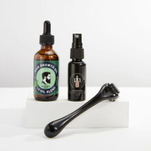 (Men's Bundle (Men's Oil, Black Dermaroller, Spray)) Hair Growth Roller (Dermaroller): can help improve growth & thickness | 1.0mm Dermaroller | UK small business Hair Care Blend