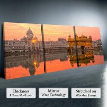 (12X16inch(Framed)-N, Multicolor) Cityscape Pattern Canvas Painting with Wooden Frame, 3 Counts/set Modern Living Room Art Wall Decor, Exquisite Landscape Painting, Wall Art