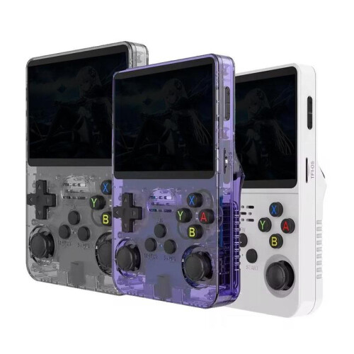 (Black, one-size) R36s Handheld Retro Game Console, 1 Count Portable Pocket Game Console with 3.5-inch IPS Screen, Rechargeable Game Console, Linux System 1