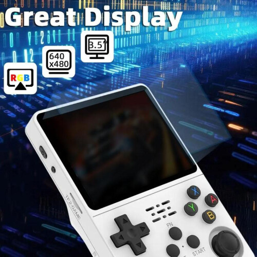 (Black, one-size) R36s Handheld Retro Game Console, 1 Count Portable Pocket Game Console with 3.5-inch IPS Screen, Rechargeable Game Console, Linux System 2