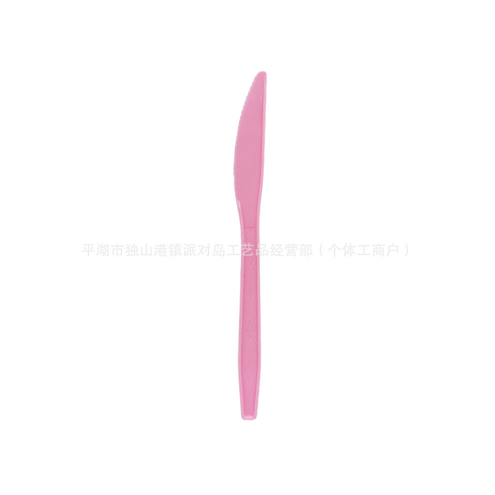 (Pink Knife 10PCS) Theme paper tray paper towel tablecloth tableware birthday party supplies decoration