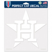 Autocollant découpé Houston Astros 8x8 blanc - Commande spéciale