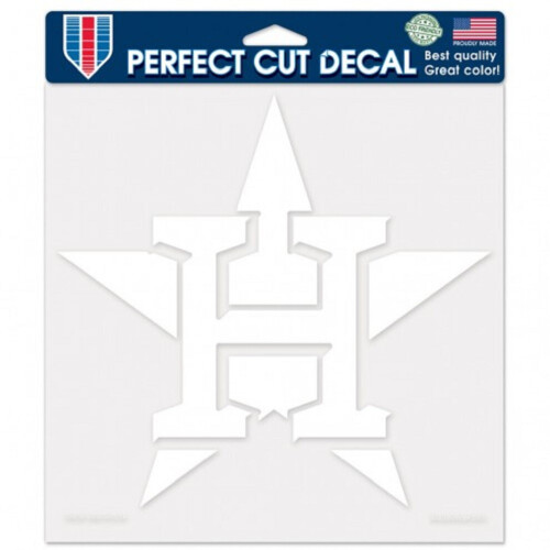 Autocollant découpé Houston Astros 8x8 blanc - Commande spéciale