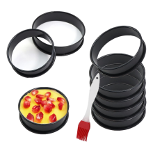 8er-Pack Crumpet-Ringe, antihaftbeschichtet, 8 cm, für englische Muffins – doppelt gerollte Törtchen-Ringformen aus Edelstahl, rund