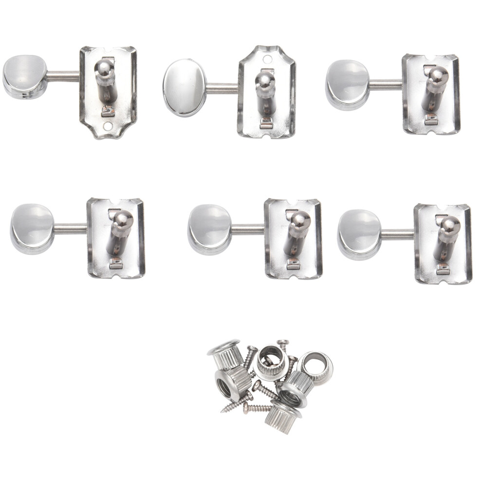 Torribaly Silver 6R Vintage Style Electric Guitar String Tuning Pegs Tuners Machine Heads For Strat