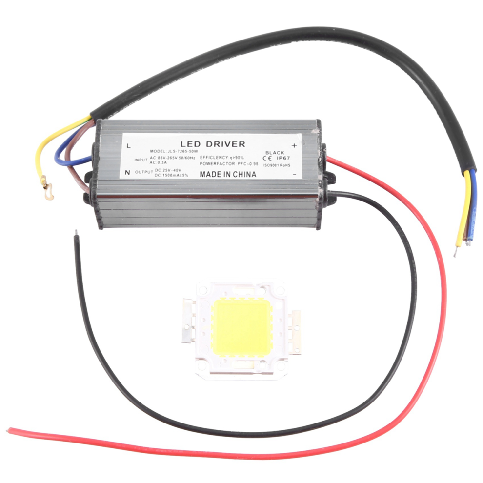 50W Led Driver Waterproof Ip67 Power Supply High Adapter + Chip Bulb Energy Saving For Diy Daylight Green 4851999615753