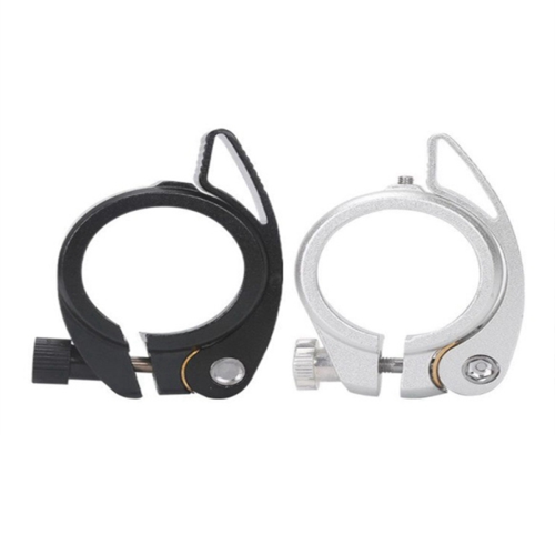 2Pcs Folding Bicycle Seat Pipe Clamp with Quick Release Lever on Behalf is Suitable Sp8 40mm, Silver 2