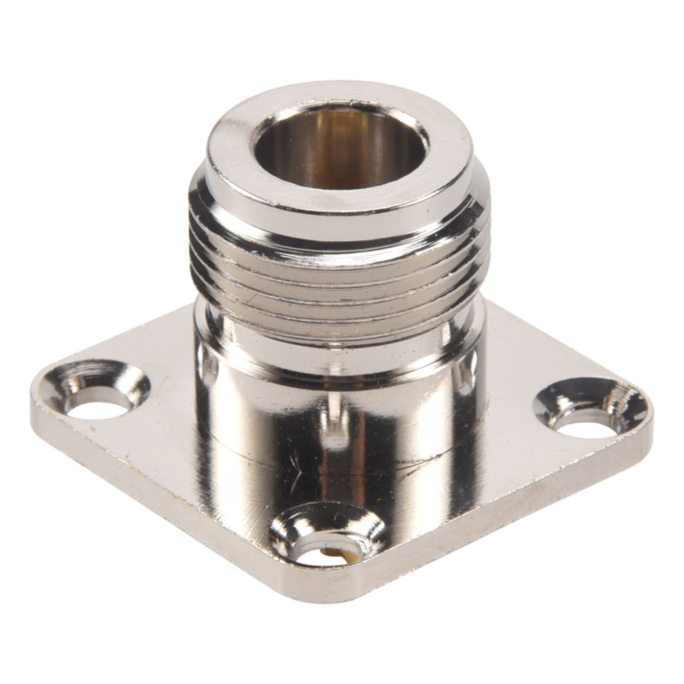 Photos - Cable (video, audio, USB) N type female jack RF coax connector 4-hole panel mount with solder cup,silver