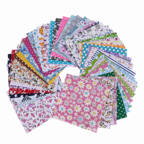 Lot de 60 patchs de patchwork en coton, 10 x 10 cm, pour patchwork, couture 1