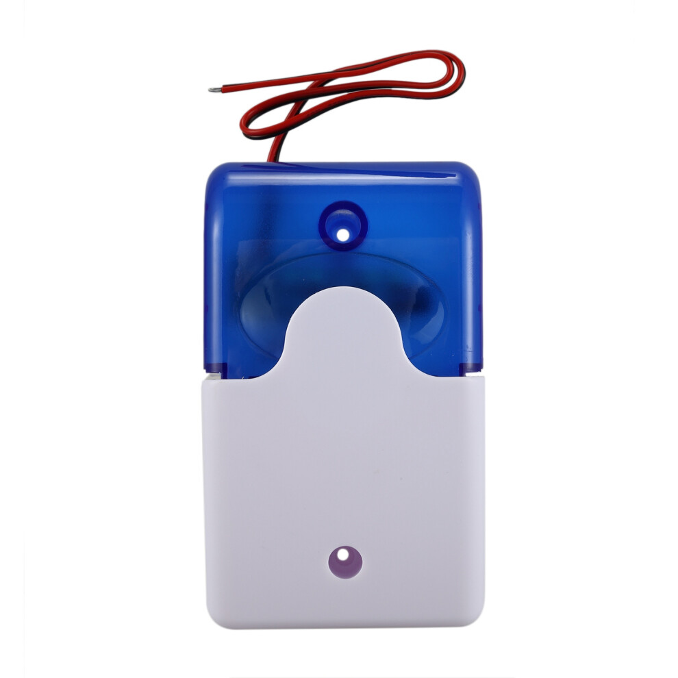Mini sirène stroboscopique filaire DC 12 V, alarme sonore, lumière clignotante, klaxon, système de sécurité domestique 115 dB, bleu