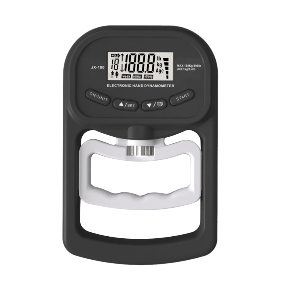 Torribaly Black/White Hand Dynamometer Grip Strength Trainer-Electronic Tester Strengthener 265 Lbs/120Kgs,&