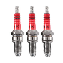 3pcs D8TC 3 Electrode Spark Plug, Racing Plug with for CG 125 150 200cc CF250 Motorcycle Scooter ATV Quads