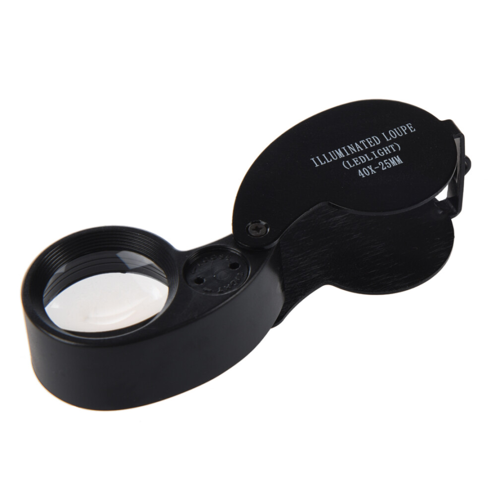 Torribaly Light 40X 25Mm Eyes Optical Glass Loupe Magnifier Magnifying Led