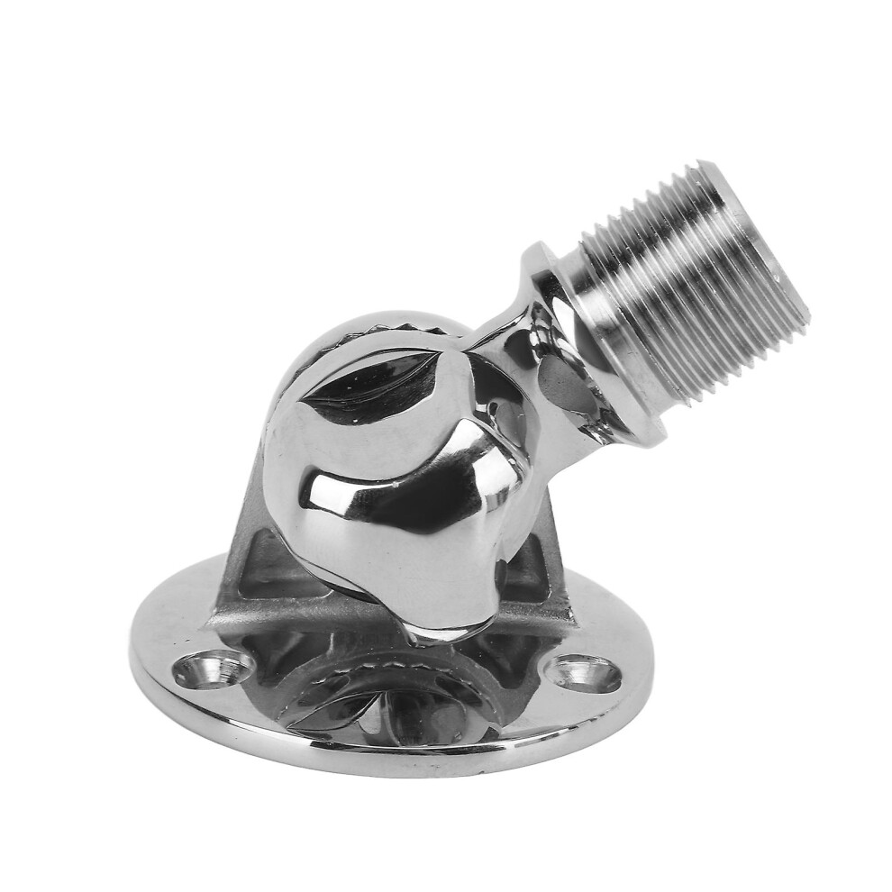Kikidex (As Show, One Size) Marine Antenna Mount 25Mm/1.0In Threaded 316 Stainless Steel Polishing Processing 180 Adjustable Antennas Bracket