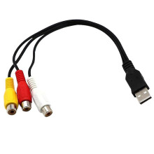 (As show, One size) USB to 3RCA Cable USB Female to 3 RCA Rgb Video AV Composite Adapter Converter Cable Cord Connector-C10