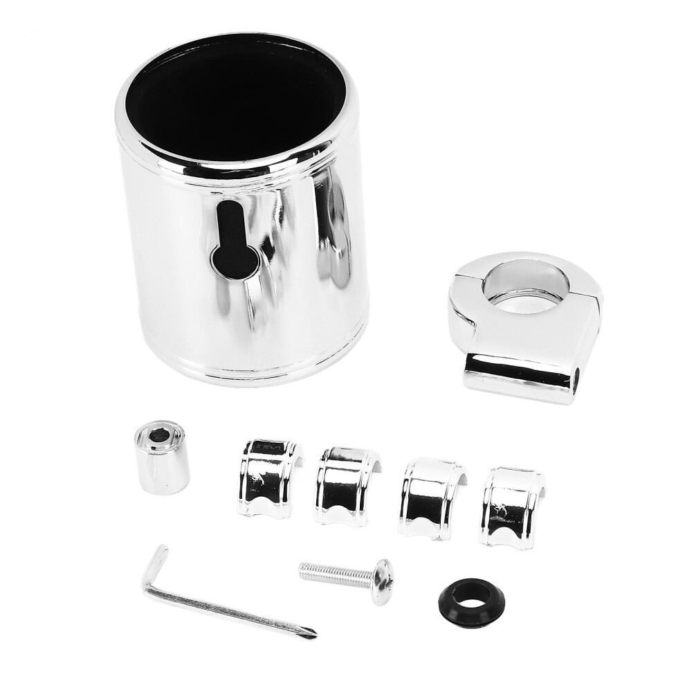 Kikidex (As Show, One Size) Motorcycle Handlebar Cup Holder Chrome Adjustable Universal For Atv 2232Mm Handle