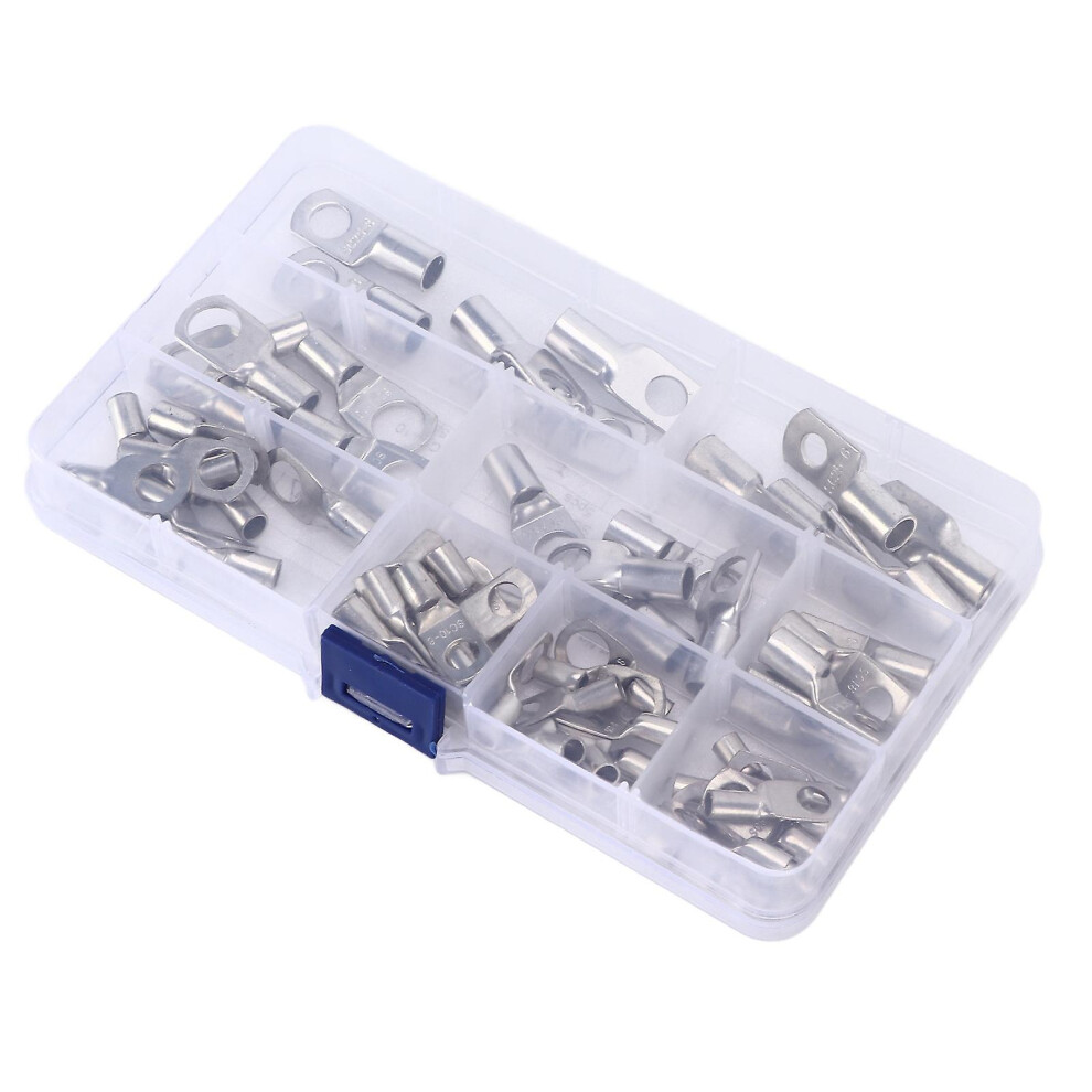 (As Show, One Size) 65Pcs Heavy Duty Battery Cable End Copper Wire Lugs Terminal Connectors For Vehicle Boat Marine 4909775918281