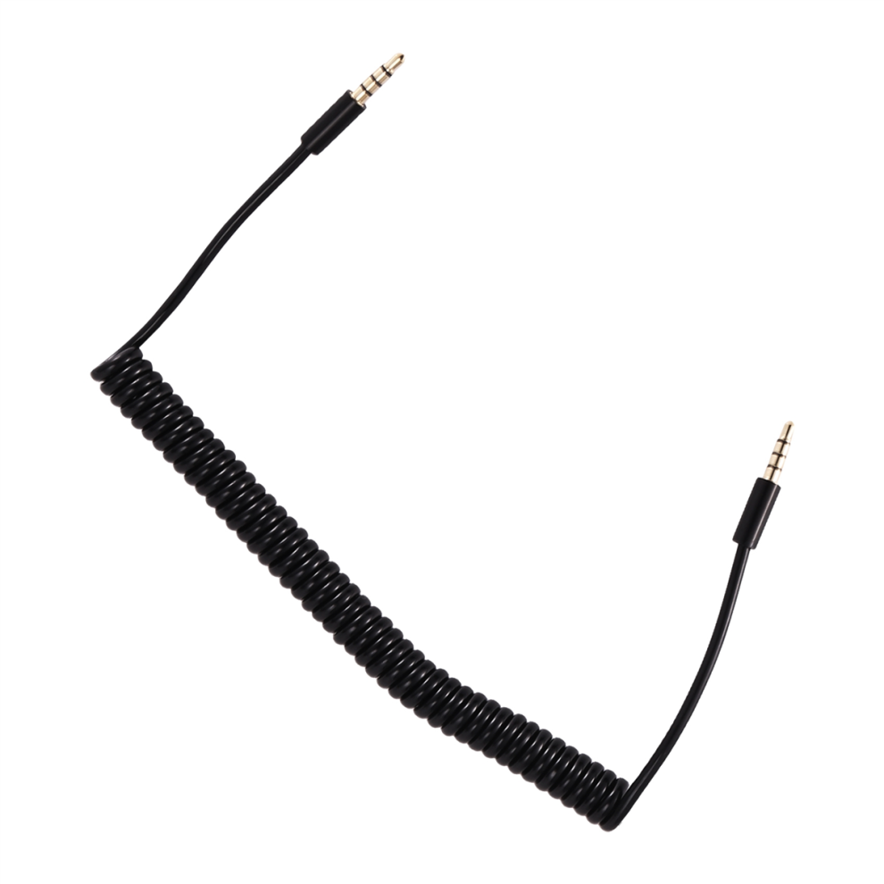 3.5Mm Male To Jack 4 Pole Extension Aux Audio Coiled Spiral Cable 1.5M 4851999638455