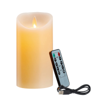 LED Candles, Flickering Flameless Rechargeable Candle, Real Wax Candles with Remote Control,10cm A