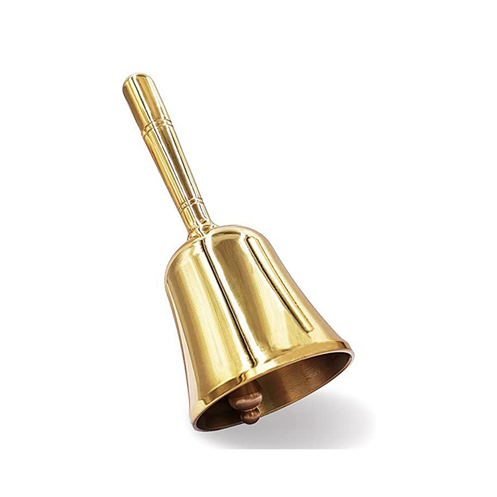 Tauoh Super Loud Hand Barking Bell, Solid Brass Dinner Bell Service Pet Training Jingle Gold