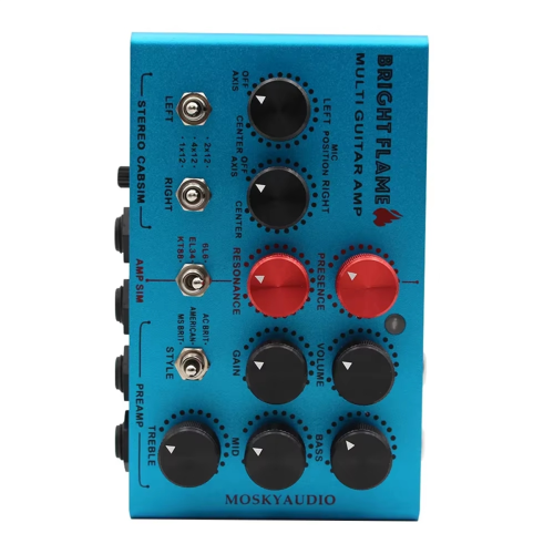 Audio Multi Guitar Amp Simulator Pedal Stereo Cabinet Sim Box Preamp DI Effect