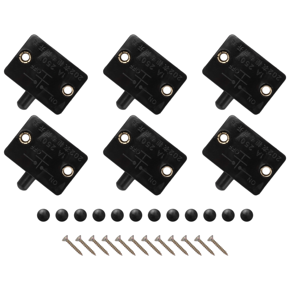 6Pcs Door Led Switch For Closet Light,Electrical Lamp Switches,Black 4853114369626
