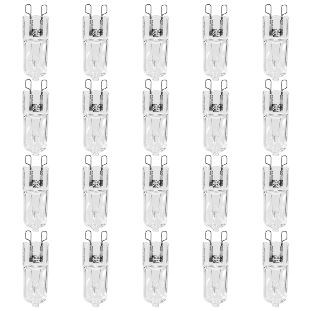 20Pcs G9 Halogen Light Bulbs,25W Clear Lamps Dimmable,2800K