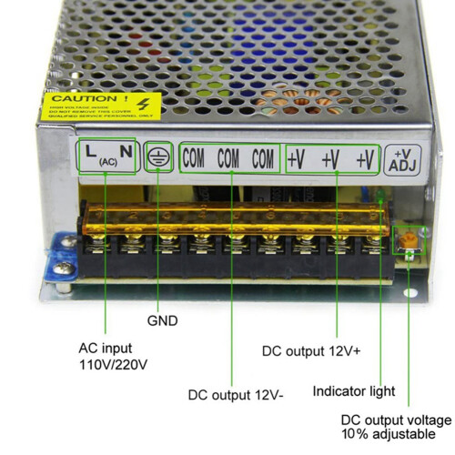 Alimentation 12V DC 20A 240W Interrupteur/Transformateur (20A) 2