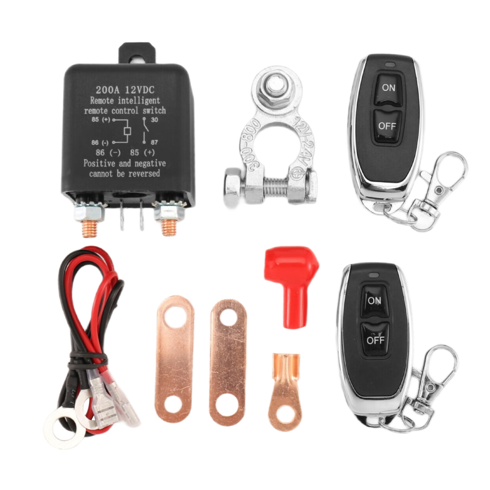 Remote Battery Disconnect Switch, Wireless Control 12V 200A Dual Switch 4853114373371