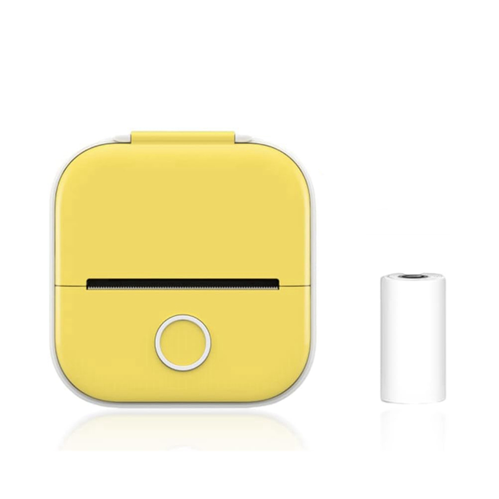 Mini-imprimante de poche, imprimante thermique portable et haut de gamme pour autocollants (jaune)