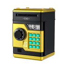 Hucha electrónica con contraseña y cajero automático - Caja de dinero dorada