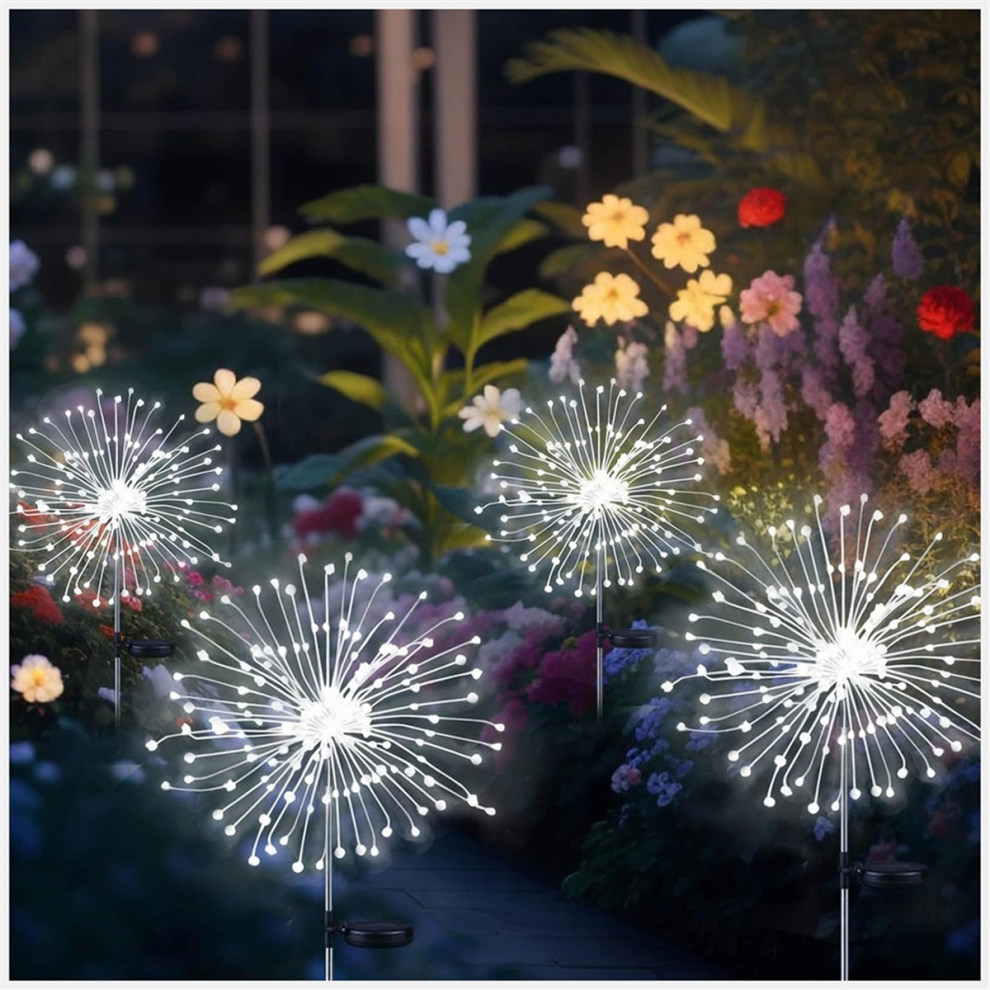 4 Luces Led Solares De Fuegos Artificiales Para DecoracióN De JardíN Al Aire Libre, A-image