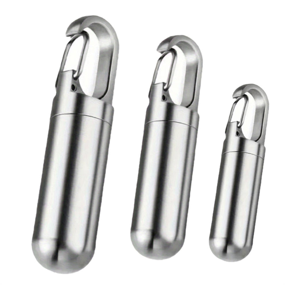 Tauoh Portable Mini Stainless Steel Sealed Capsule Waterproof Pill Box