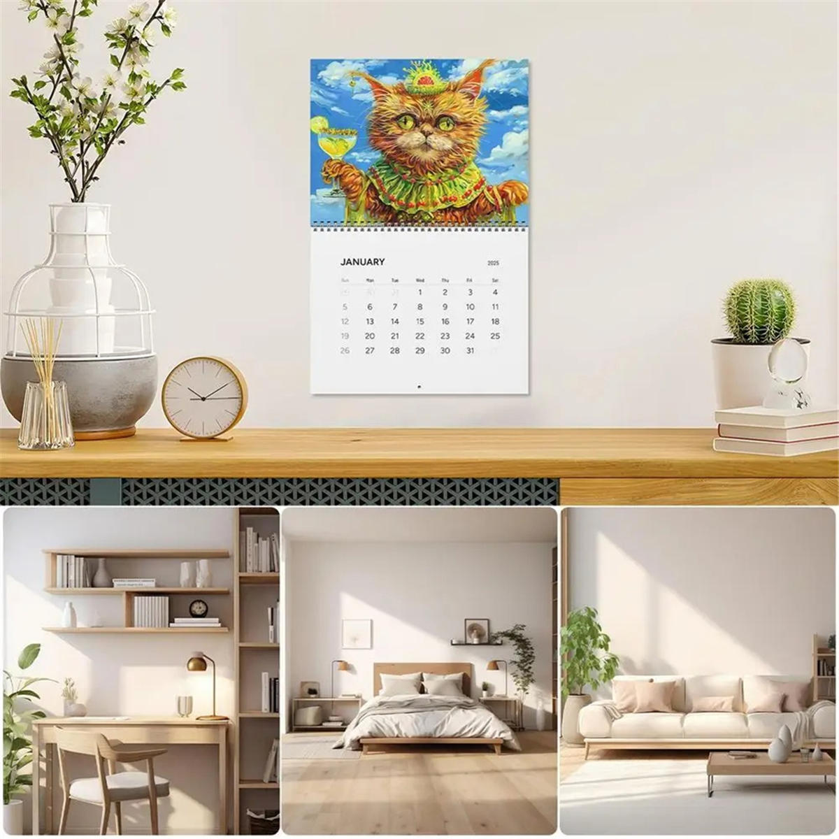TropicalLife Grappige kat eenhoorn keukenhanddoeken 45 x 72 cm, schattige kat keuken theedoek pak van 6 absorberende herbruikbare keukendoeken