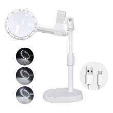 30X 60X Magnifying Glass with 12LED Lights and Stand,Lluminated Magnifier Reading for Seniors Read
