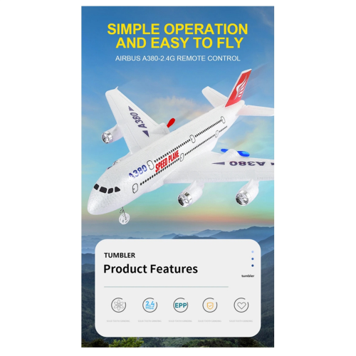 Avion télécommandé A380 2,4 G à voilure fixe avec gyroscope 1