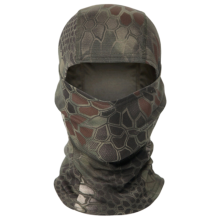 Staubdichte Sonnengesichtsmaske für den Außenbereich, Camouflage, vollständiger Nackenschutz für Jagd, Fahrradfahren (Pythongrün)