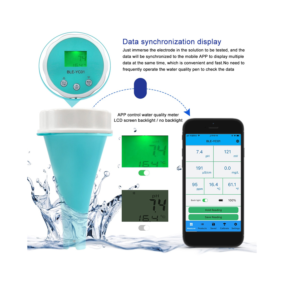 Detector De Calidad Del Agua 6 En 1 Con Medidor De Ph Para Piscinas-image
